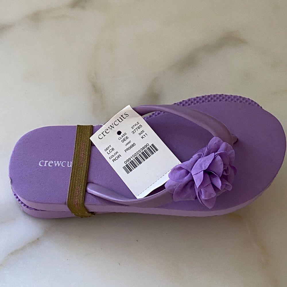 Crewcuts flip flops toddler girls size 11 nwt